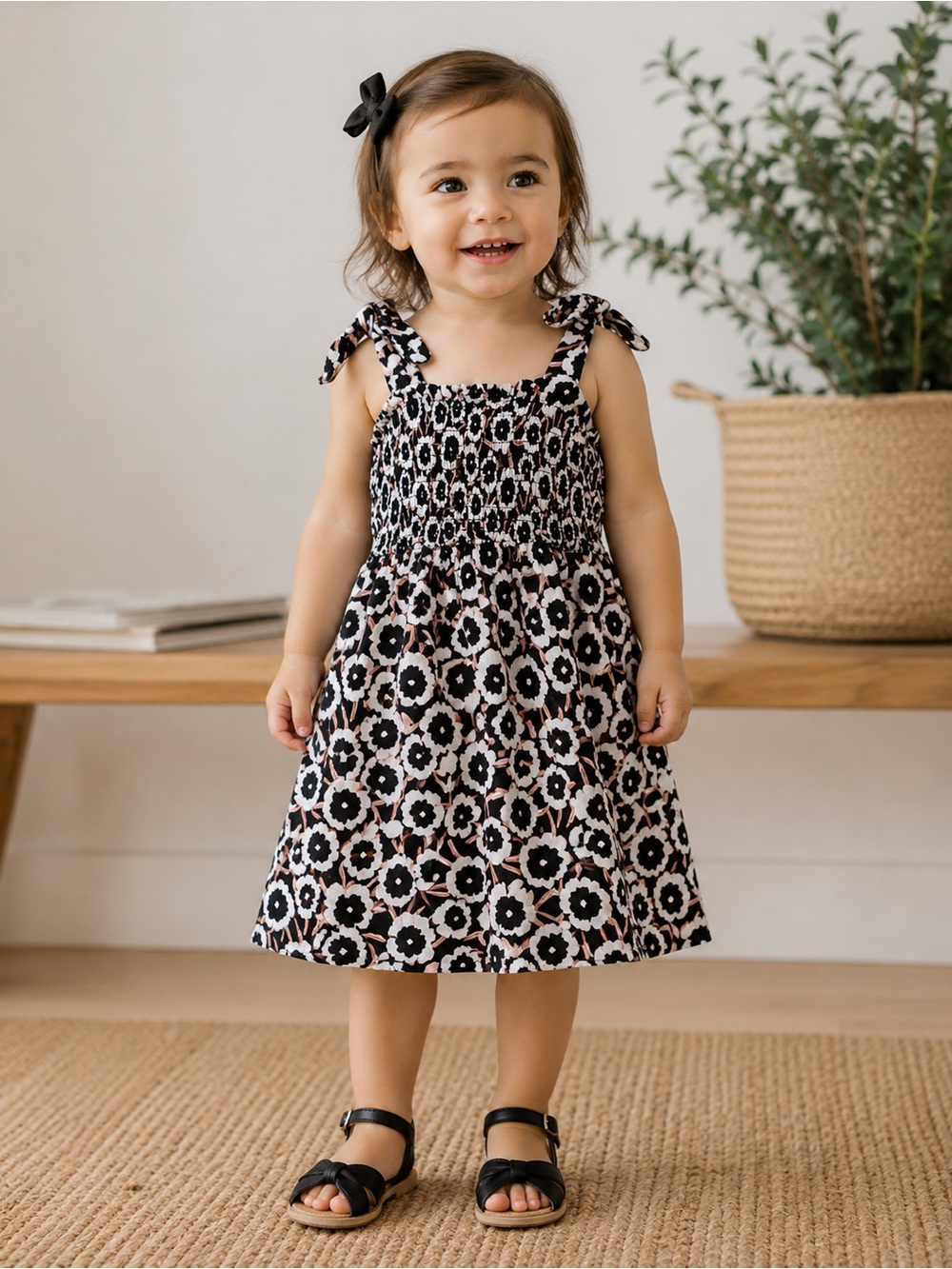 Diane von Furstenberg for Target Floral Smocked Tie Strap Dress 18M